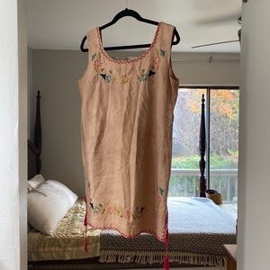 Naturally hand dyed and embroidered dress from Rooted Botanics